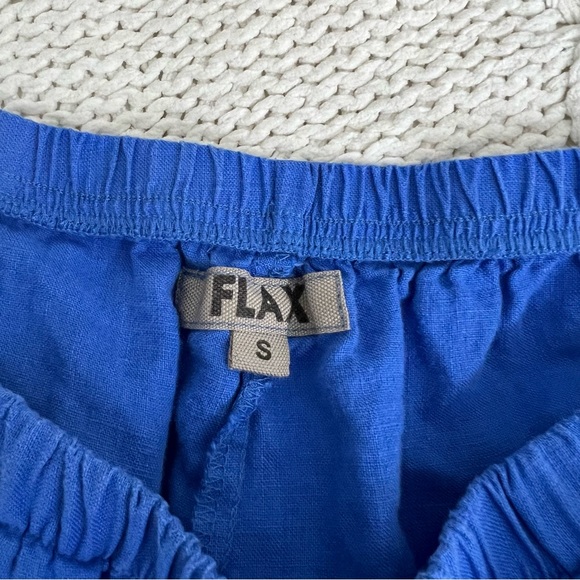 Flax Blue Wide Leg Pants Relaxed Fit - Picture 5 of 12